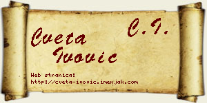Cveta Ivović vizit kartica